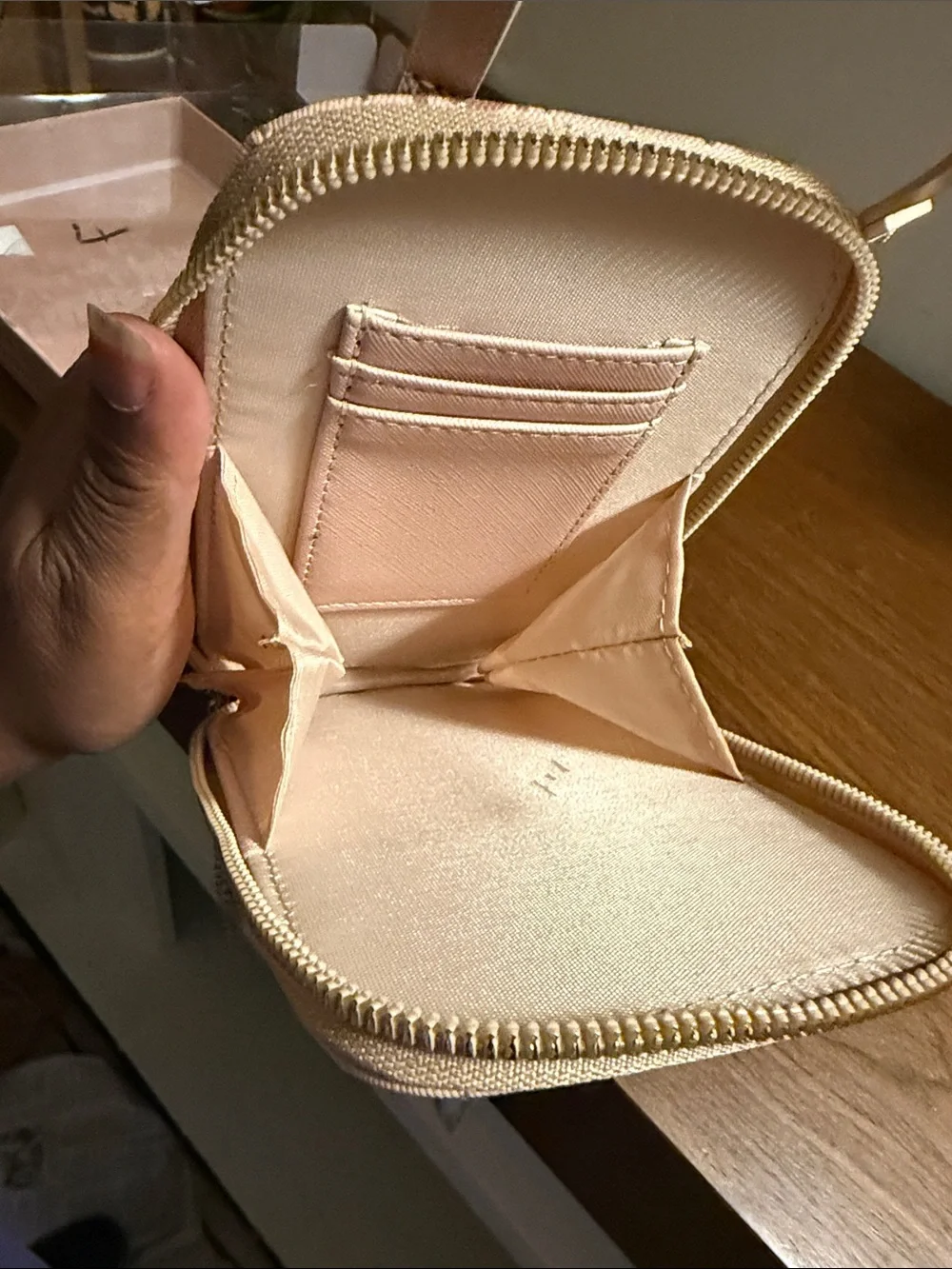 ebe Cream Monogram Metro Phone Crossbody Pouch with Gold Logo